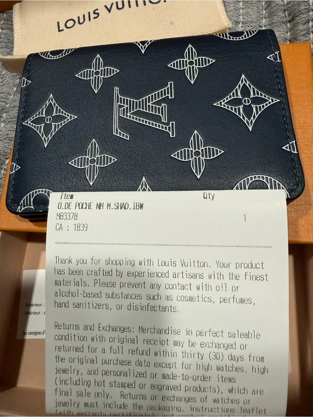 LV Monogram Leather Pocket Organizer